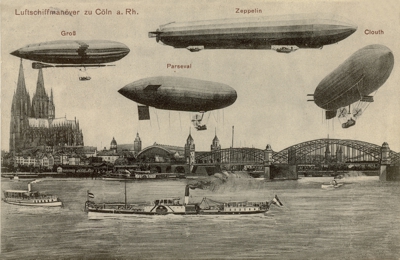 Großes Luftschiffmanöver in Köln 1909