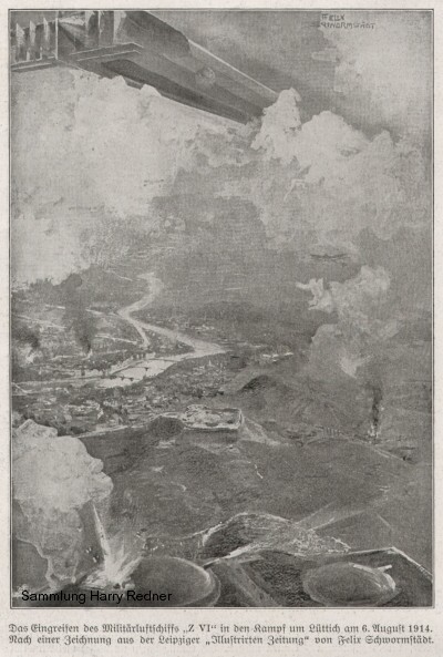 Bombardierung Lüttichs durch das Luftschiff Z VI "Cöln"