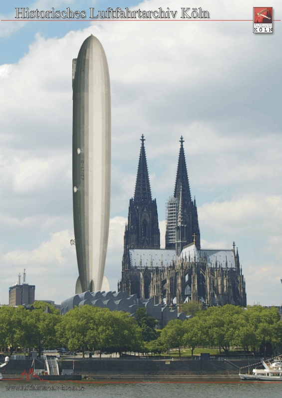 Größenvergöeich zwischen der "Graf Zeppelin" und dem Kölner Dom