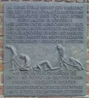 Gedenkplatte für die Zwangsarbeiter des Einsatzhafen Butzweilerhof