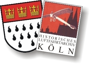 Stadtwappen Köln und Logo des Historisches Luftfahrtarchiv Köln